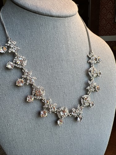 Givenchy Silver Tone Crystal Rhinestone 18" Necklace, Adjustable Length - Picture 13 of 13