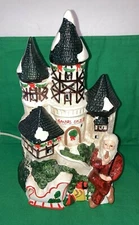 Vintage Brinn's "Santa's Castle" Ceramic Light Up Christmas Village House 1987