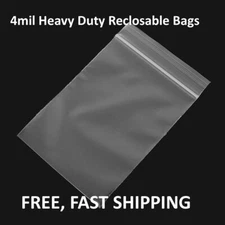 4Mil Clear Reclosable Zip Seal Bag Plastic 4 Mil Lock Bags Jewelry Zipper Baggie
