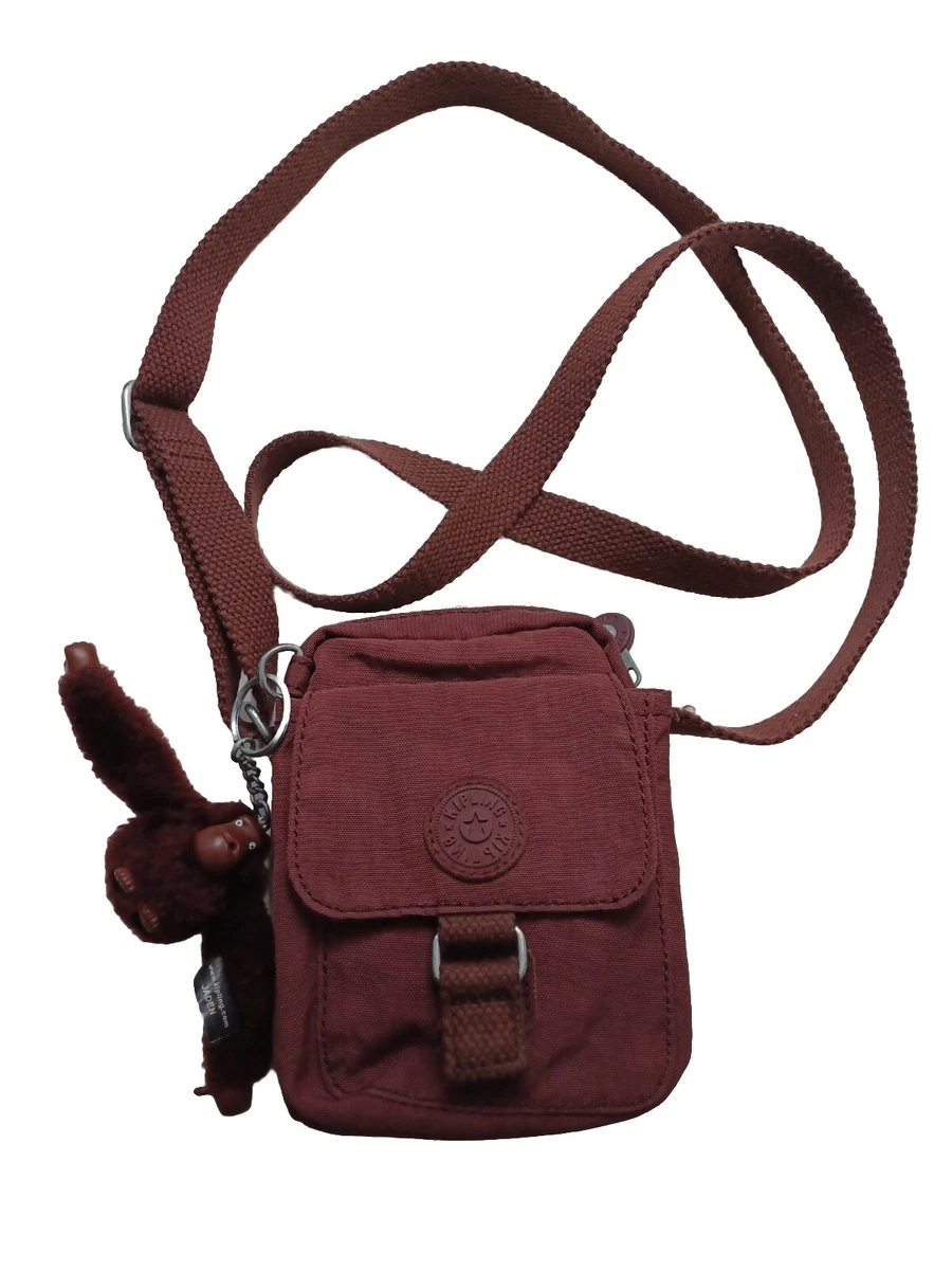 Maroon Small Canvas Crossbody Tote Bag, Book Tablet Bag, Everyday