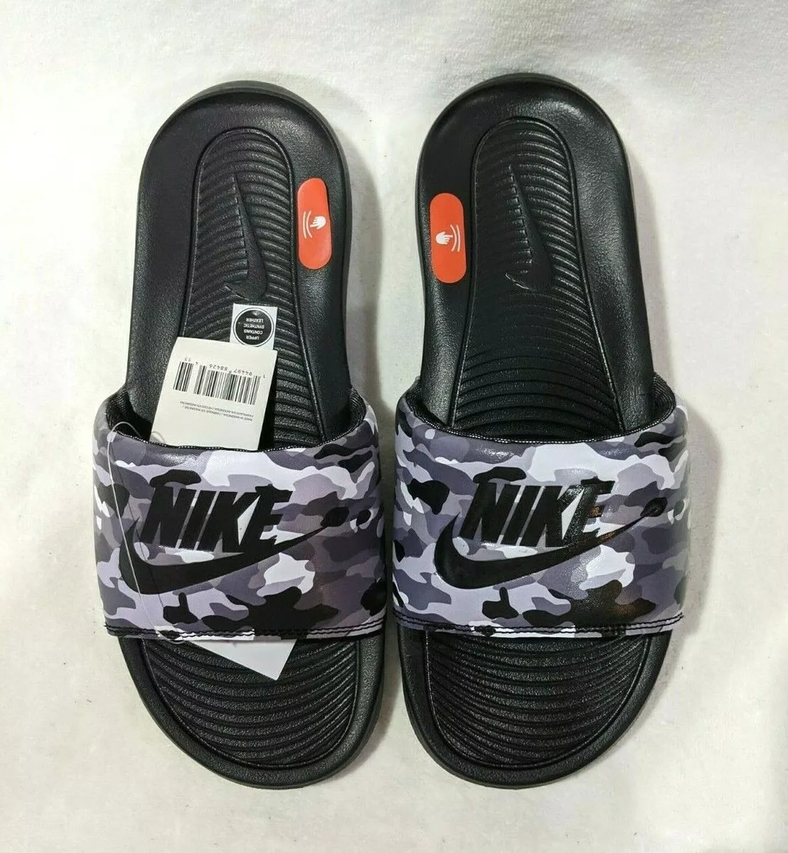Nike Victori One Black Grey Camo Print Men s Slides Sandals 7 8 9 10 11 12 13 14
