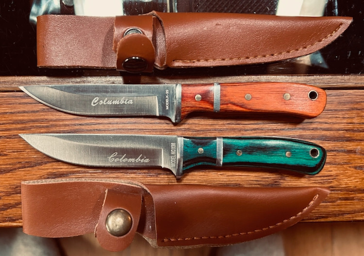 2 Columbia SANJIA K-99 & NOK98 Fixed Blade Knife Hunting Camping