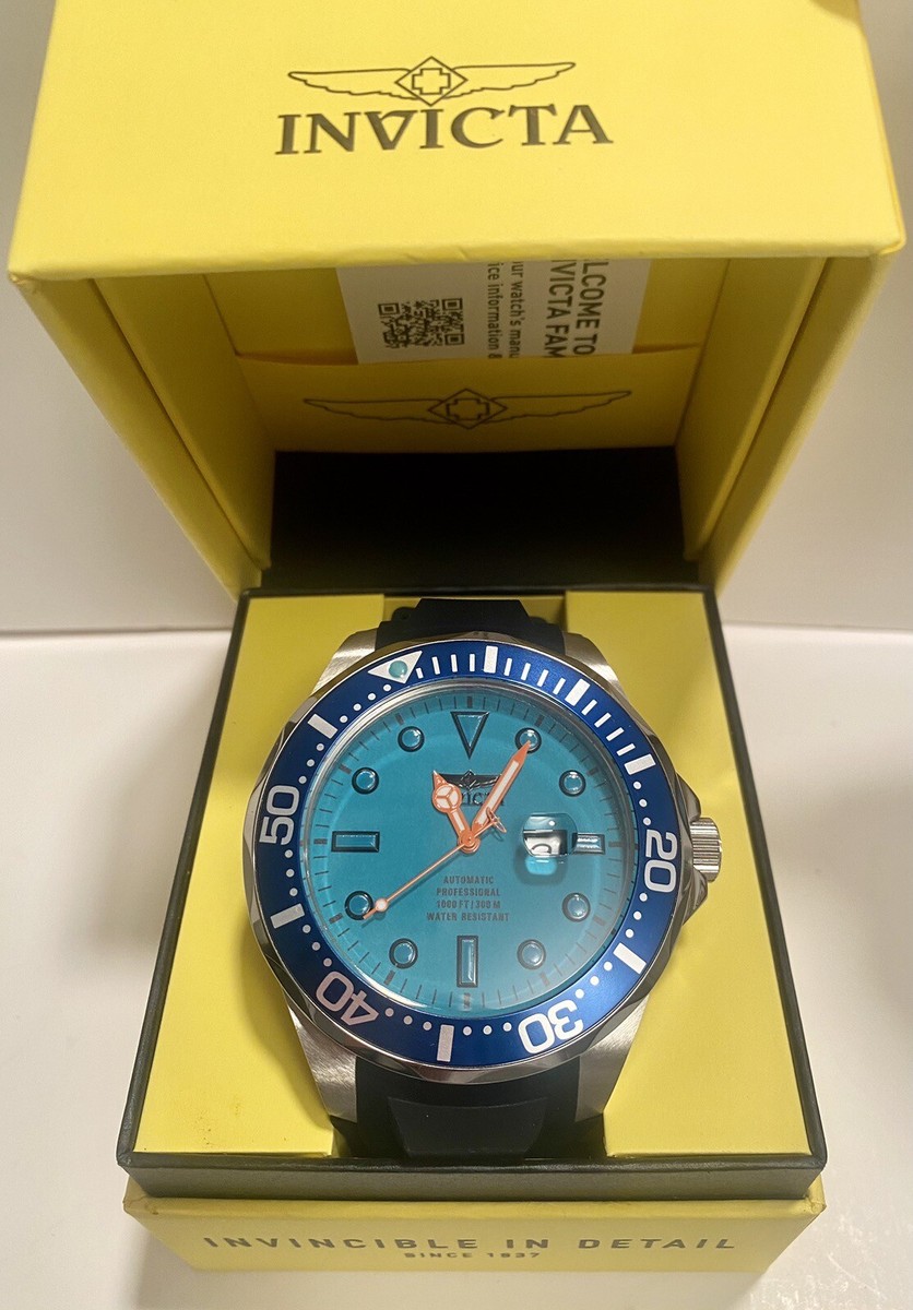 Invicta 60mm グランドダイバー XXL ナイトビジョン グリーンＤ 60mm Auto | BLUE Luminous Dial | Black Bezel \u0026 Band | XXL GRAND DIVER Mens  Watch