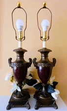 Table Lamps Urn On Pedestal Neo-Classical Style Solid Brass Set of 2