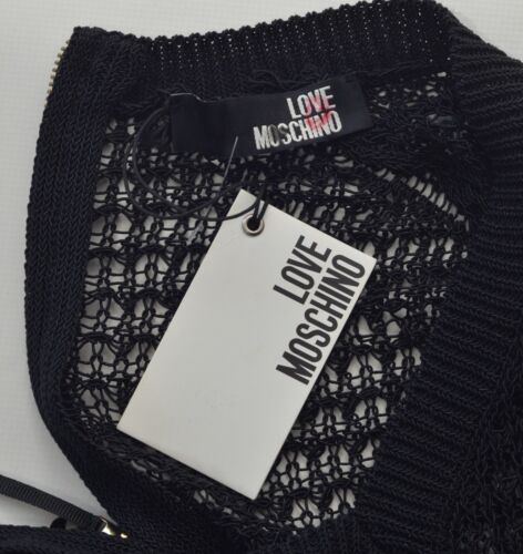 Love Moschino Luxury NEW! Women's Black Knitted Dress Size XS - Picture 11 of 12