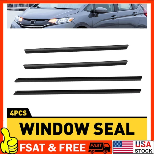 4pcs Door Belt Weather Strip Molding Seal For Honda Fit Jazz 2008 2009 2010-2013
