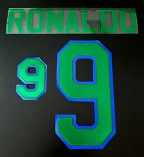 Brazil 1997 Ronaldo Name Set Print Stitched Cloth With Plastic For Home Jersey