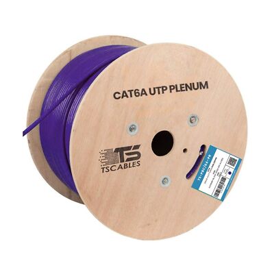 TSCables | Cat6A Plenum (CMP) 1000ft, 750Mhz, PoE++ (4PPoE) | 100% Bare Coppe...