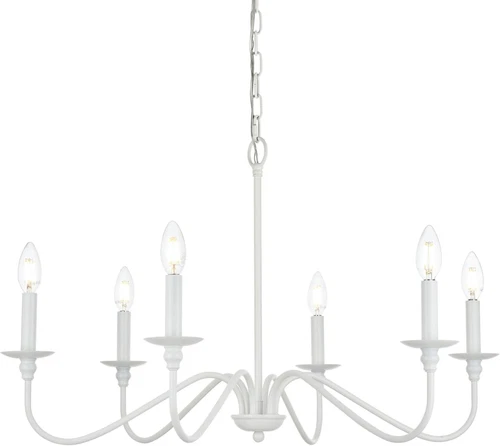 Elegant Lighting Rohan Collection 6 Light Chandelier in Matte Black Finish - Picture 4 of 6