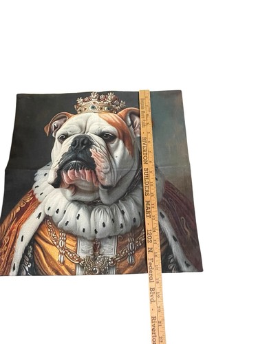 Englische Bulldogge Kissenbezug King Royalty 17,5 Zoll quadratischer Reißverschluss süß! Queen - Bild 4 von 6