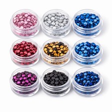 Hot Fix Rhinestones Glass Crystals Iron On Flat Back Gems Multiple Colors