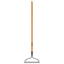 47 in L Wood Handle 14-Tines Garden Bow Rake Garden 14 Tines Coated Carbon Steel