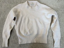 Lilysilk Short Pullover Wool Sweater Sz Small Cropped Fitted Cream