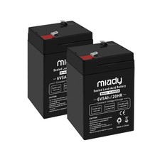 Miady 6V 5Ah Rechargeable Sealed Lead Acid Battery 2 Pack 6V 5Ah-2PACK