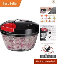 Sharp Blades 500ml Vegetable Chopper - Manual Food Processor for the Kitchen