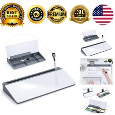 Glass Desk Whiteboard Storage Desktop Organizer Memo Notepad Dry Erase Gray