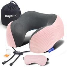Neck Pillow for Traveling, Upgraded Travel Neck Pillow for Airplane 100 Pure...