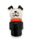 Vintage Fisher-Price Little People Dog Black White Red Collar Figure 1970's