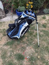 Taylormade Golf Stand Bag 6-Way Club Blue/White/Blackwith Rain Cover Good Cond