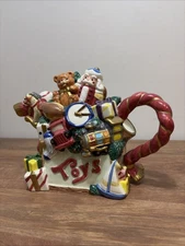 Fitz and Floyd Omnibus Christmas Tea Pot Noel Toys Teddy Bear Nutcracker Horse