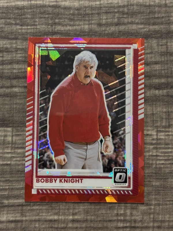 2025-26 Donruss Basketball Bobby Knight Optic Red Cracked Ice Color Match