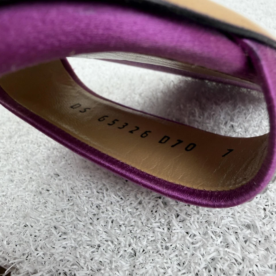 Salvatore Ferragamo туфли женщин размер 7 фиолетовый кристалл слинга каблук Италии недостаток - Изображение 2 из 4