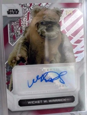 Topps Star Wars High-Tek Wicket W. Warrick Autogramm /5