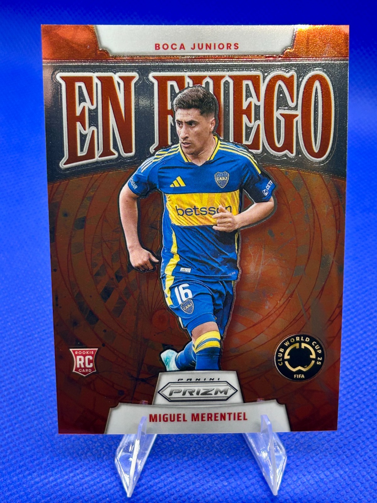 2025 Panini Prizm FIFA Club World Cup Miguel Merentiel En Fuego RC #5
