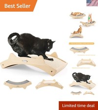 Durable Solid Wood Cat Scratching Pad with Natural Sisal Carpet - 16.5x10.8