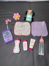 American Girl Bitty Baby Accessories lot flower rattle bottle toy