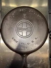 Vintage GRISWOLD Cast Iron SKILLET Frying Pan # 8 LARGE BLOCK LOGO 704 A clean