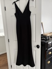 Lulus Black Sleeveless V-Neck Long A-Line Dress Women's Size S