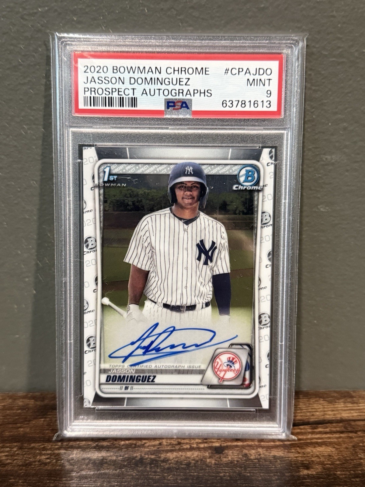 2020 BOWMAN CHROME PROSPECT AUTO #CPAJDO JASSON DOMINGUEZ PSA 9