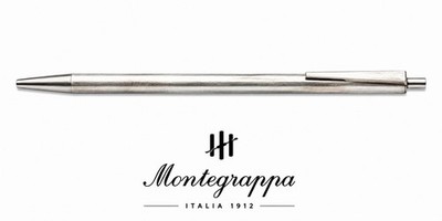 MONTEGRAPPA Satin Chrome Click-Action Ballpoint Pen Vintage  70