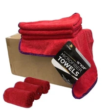 120 Pcs/CTN Microfiber Cleaning Cloth No-Scratch Car Polishing 16"x24" red