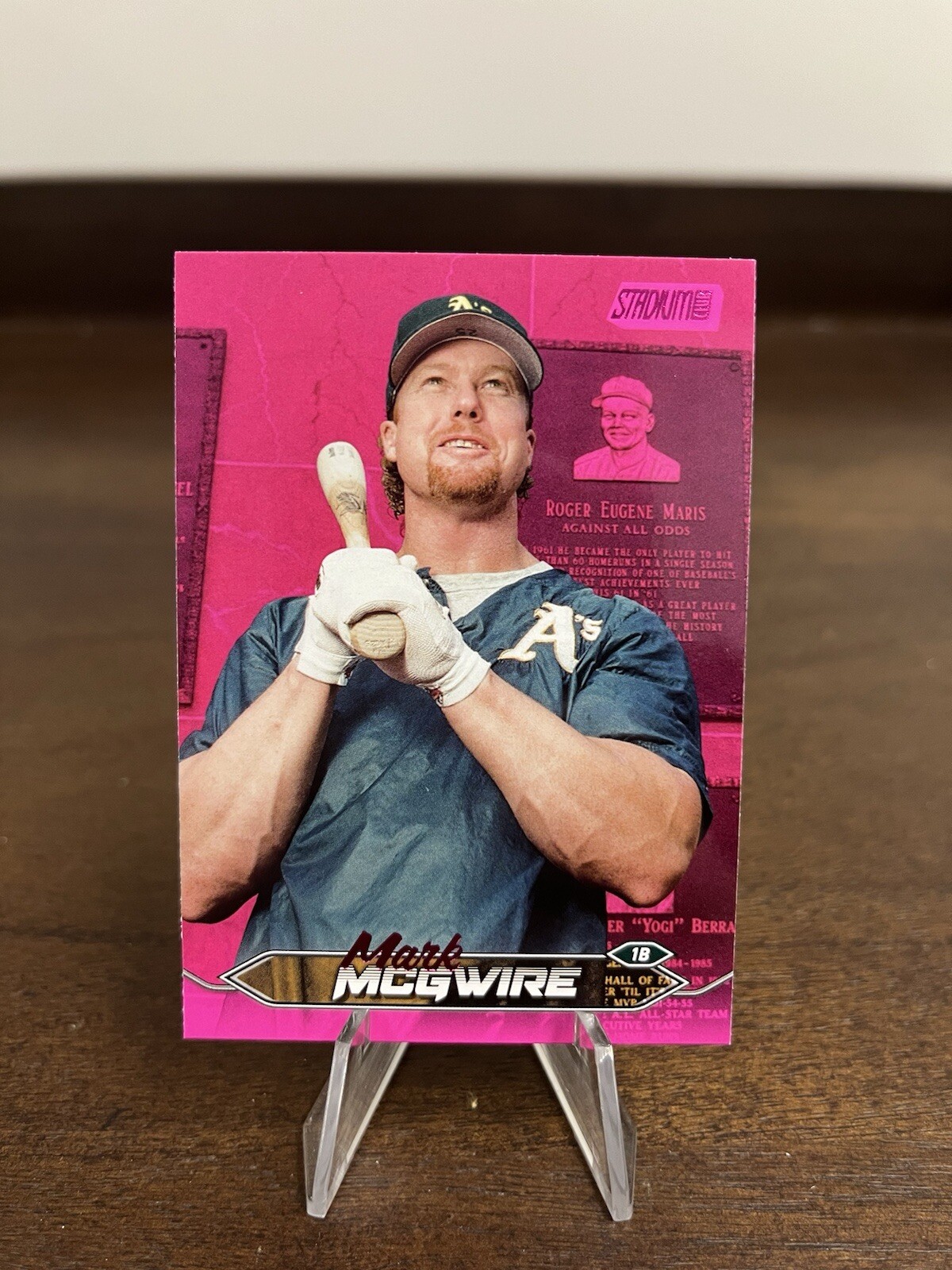 Mark McGwire Pink Foil 2024 Topps Stadium Club Baseball #263 Oakland Athletics