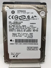 Internal Hard Drive 2.5 Inches HDD 250GB Hitachi Model HTS545025B9SA02 Used