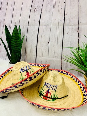 Authentic Mexican Kids Straw Sombreros - 2 Pack | Handmade  display picture 2