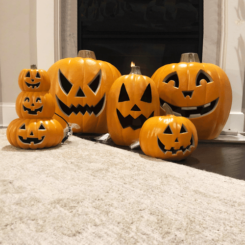 Lanterne di zucca Jack O illuminano zucche grandi illuminate decorazione Halloween esterno - Foto 8 di 69