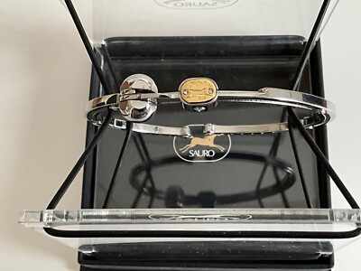 Sauro Armband; Edelstahl, 18 Karat Gold und zwei Diamanten