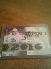 2016-17 sp game used hockey kasperi kapanen relic card numbered to 199
