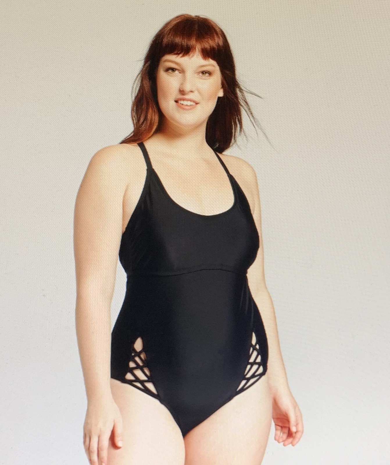 Xhilaration Women's Lace-Up Detail One Piece Swimsuit Black 14W 16W 18W 26W  #j57 | eBay