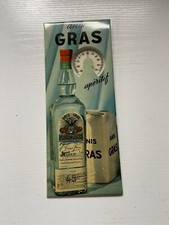 gewölbtes Motiv-Thermometerschild, anis Gras aperitif, Paris, Frankreich um 1950
