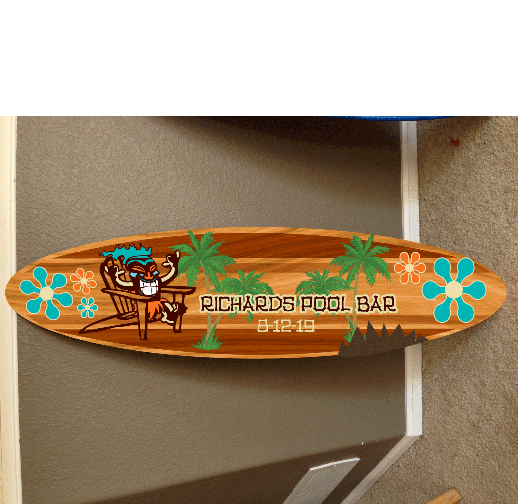 wall hanging surf board surfboard decor hawaiian beach surfing beach ...