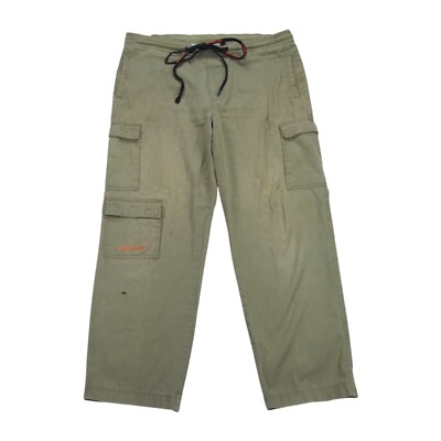 Quiksilver Cargohose Herren Medium Grün Baumwolle Distressed Skate Kampfhose