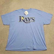 Tampa Bay Rays Shirt Mens 2XL Blue MLB Baseball Mascott Spellout Logo 00 Sports