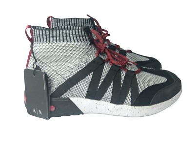 Armani Exchange Sneakers Mens Size 13 US Black Red White XUZ018XV193 Retail $252