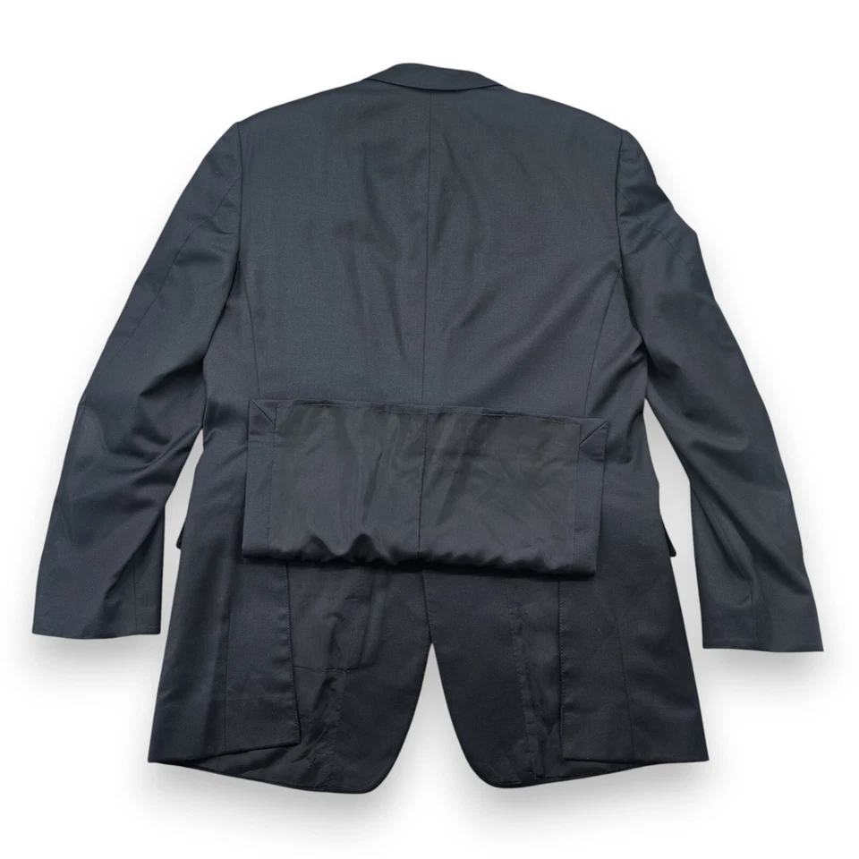 Z Zegna Blazer 男式 44L 美国(54L 欧元)黑色羊毛双纽扣夹克设计师 — 第 4/4 张图片