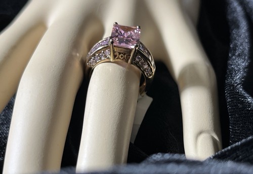 Bella Luce RG OVR S/S 4.12 tw Sz6 Pink/White Simulated Diamond Ring - Picture 3 of 12
