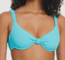 Sanctuary Women's Blue Sweetheart-Neck Underwire Bikini Swim Top Size M